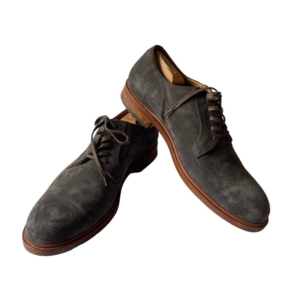 VINCE Suede Leather Lace Up Oxford Gray Shoes Size 11M ITALY